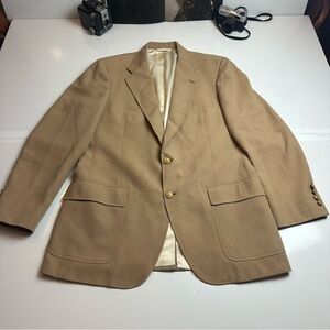 Vintage Wimbledon Collection Camel Blazer Racquet Club Gold Crest 42R